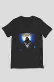Hawkwind Baskılı Unisex Siyah V Yaka Tişört