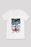 Hayat Beyaz Unisex V Yaka Tişört T-Shirt