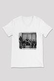Heaven Shall Burn Baskılı Unisex Beyaz V Yaka Tişört