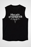 Hecate Enthroned Baskılı Unisex Siyah Kolsuz Tişört - Tshirt