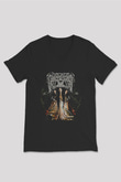 Hecate Enthroned Baskılı Unisex Siyah V Yaka Tişört - Tshirt
