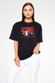 Hed PE Baskılı Unisex Siyah Oversize Tişört