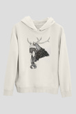 Heilung Baskılı Beyaz Unisex Kapüşonlu Sweatshirt