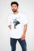 Heilung Baskılı Beyaz Unisex Oversize Tişört - Tshirt