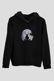 Heilung Baskılı Unisex Siyah Kapüşonlu Sweatshirt