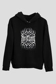 Heilung Baskılı Unisex Siyah Kapüşonlu Sweatshirt