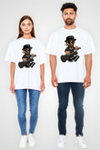 Heisenberg Gentleman Baskılı Unisex Beyaz Oversize Tişört