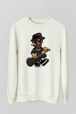 Heisenberg Gentleman Baskılı Unisex Beyaz Sweatshirt