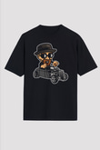 Heisenberg Hotrod Baskılı Unisex Siyah Oversize Tişört