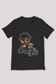 Heisenberg Hotrod Baskılı Unisex Siyah V Yaka Tişört