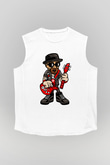 Heisenberg Rockstar Baskılı Unisex Beyaz Kolsuz Tişört