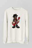 Heisenberg Rockstar Baskılı Unisex Beyaz Sweatshirt