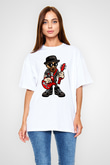 Heisenberg Rockstar Baskılı Unisex Beyaz Oversize Tişört