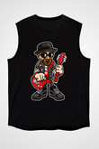 Heisenberg Rockstar Baskılı Unisex Siyah Kolsuz Tişört