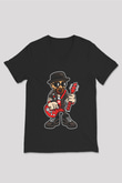 Heisenberg Rockstar Baskılı Unisex Siyah V Yaka Tişört