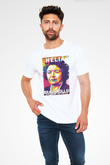 Helia Bravo Hollis Baskılı Unisex Beyaz Tişört - Tshirt