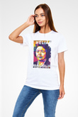 Helia Bravo Hollis Baskılı Unisex Beyaz Tişört - Tshirt