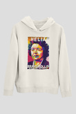 Helia Bravo Hollis Baskılı Unisex Ekru Hoodie
