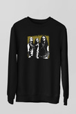 Hellhammer Baskılı Unisex Siyah Sweatshirt
