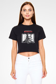Hellhammer Siyah Crop Top Tişört