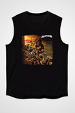 Helloween Baskılı Unisex Siyah Kolsuz Tişört