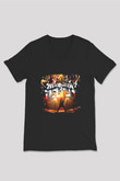 Helloween Baskılı Unisex Siyah V Yaka Tişört