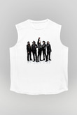 Hellyeah Baskılı Unisex Beyaz Kolsuz Tişört
