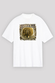Hellyeah Baskılı Unisex Beyaz Oversize Tişört