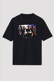 Hellyeah Baskılı Unisex Siyah Oversize Tişört
