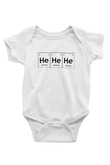 Helyum Elementi Hehehe Baskılı Unisex Beyaz Bebek Body - Zıbın