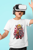 Heman Baskılı Unisex Beyaz Çocuk Tişört
