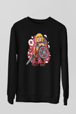 Heman Baskılı Unisex Siyah Sweatshirt