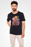 Heman Baskılı Unisex Siyah Tişört