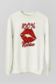 Hemşire Beyaz Unisex Sweatshirt