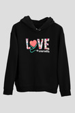 Hemşire Siyah Unisex Kapüşonlu Sweatshirt