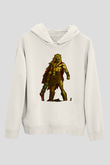 Herkül Baskılı Beyaz Unisex Hoodie