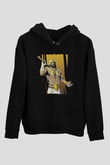 Herkül Baskılı Unisex Siyah Hoodie