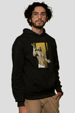 Herkül Baskılı Unisex Siyah Hoodie