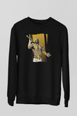 Herkül Baskılı Unisex Siyah Sweatshirt