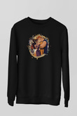 Herkül Baskılı Unisex Siyah Sweatshirt