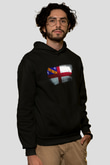 Herm Bayrağı Baskılı Unisex Siyah Hoodie