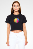 Heykeltıraş Siyah  Crop Top Tişört