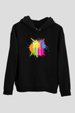 Heykeltıraş Siyah Unisex Kapüşonlu Sweatshirt