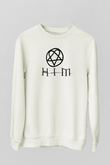 HIM Beyaz Unisex Sweatshirt