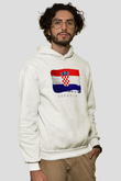 Hırvatistan Beyaz Unisex Hoodie