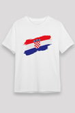 Hırvatistan Beyaz Unisex Tişört T-Shirt - TişörtFabrikası