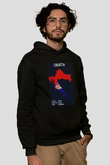 Hırvatistan Siyah Unisex Hoodie
