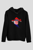 Hırvatistan Siyah Unisex Hoodie