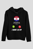 Hırvatistan Siyah Unisex Hoodie