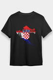 Hırvatistan Siyah Unisex Tişört T-Shirt - TişörtFabrikası